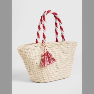 GAP Woven Straw Tassel Tote